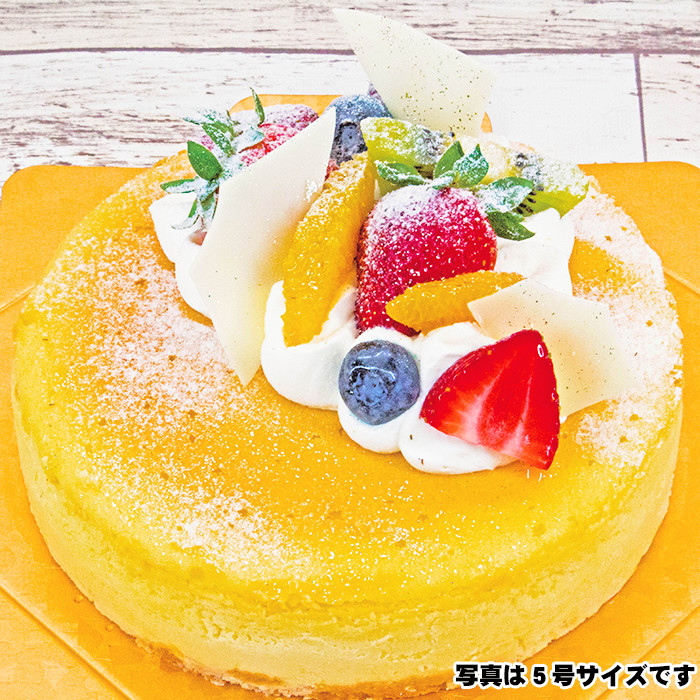 【35日前から注文可能】スフレチーズケーキ　5号（15cm）4〜6人用【誕生日ケーキ】【メッセージプレート＆ローソクつき】【店頭受取専用・生ケーキ】 |  | 02