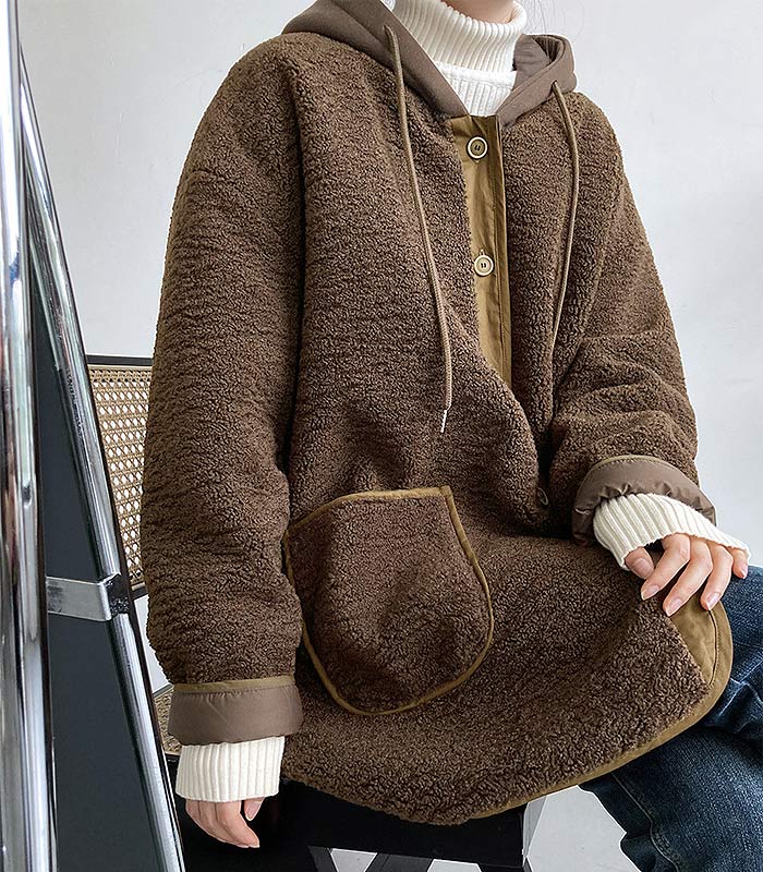 ボアジャケット アウター レディース フード ジャケット 異素材