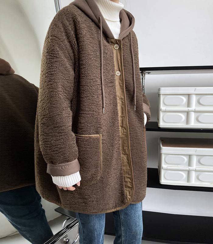 全品10%オフCP!24H限定]ボアジャケット アウター レディース フード