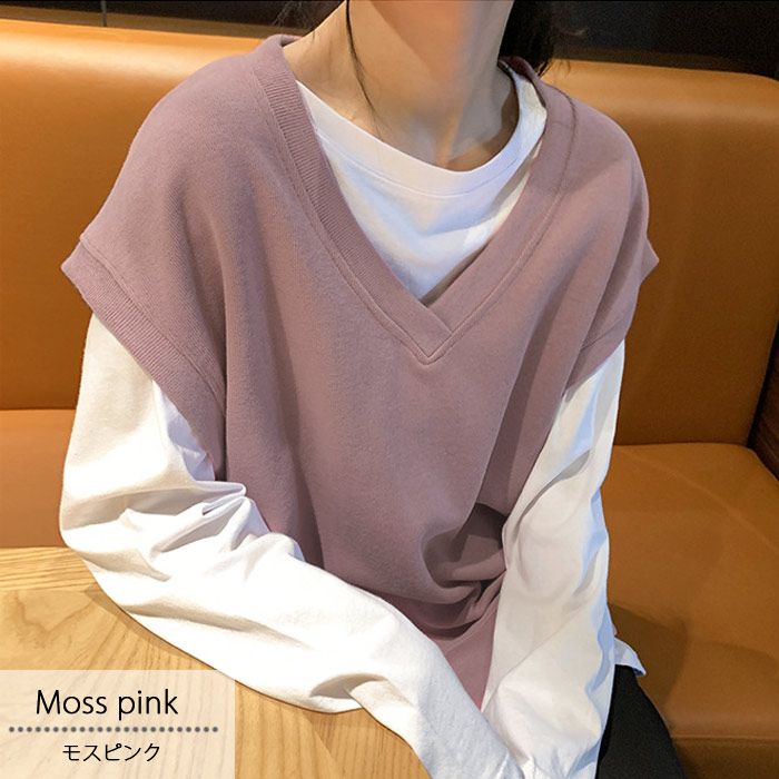 ベスト レディース スウェット Vネック Uネック ニットベスト ゆったり レイヤード オーバーサイズ 春 夏 秋[郵3] ^t866^sale セール |  | 16