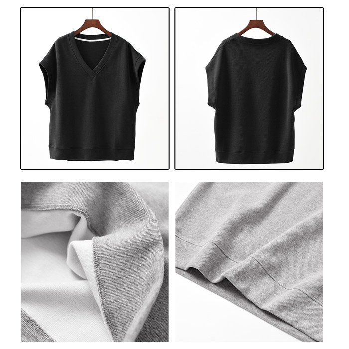 ベスト レディース スウェット Vネック Uネック ニットベスト ゆったり レイヤード オーバーサイズ 春 夏 秋[郵3] ^t866^sale セール |  | 07
