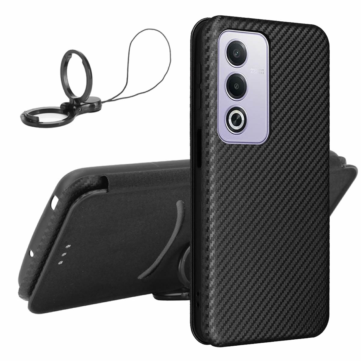 OPPO A3 5G 手帳型 薄型 カーボンファイバー スマートフォン用ケース