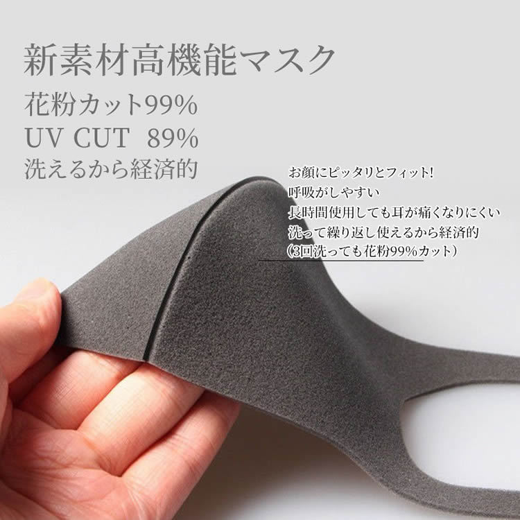 3枚セット マスク 洗えるマスク ウレタンマスク 男女兼用 ブラック