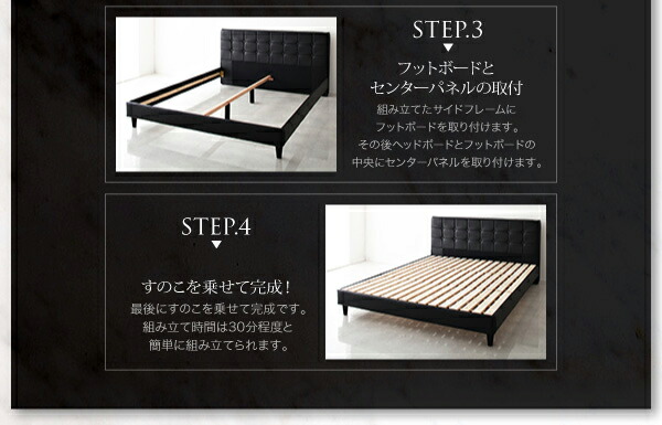 【国内在庫】 モダンデザイン・高級レザー・大型ベッド ベッドフレームのみ クイーン(Q×1）