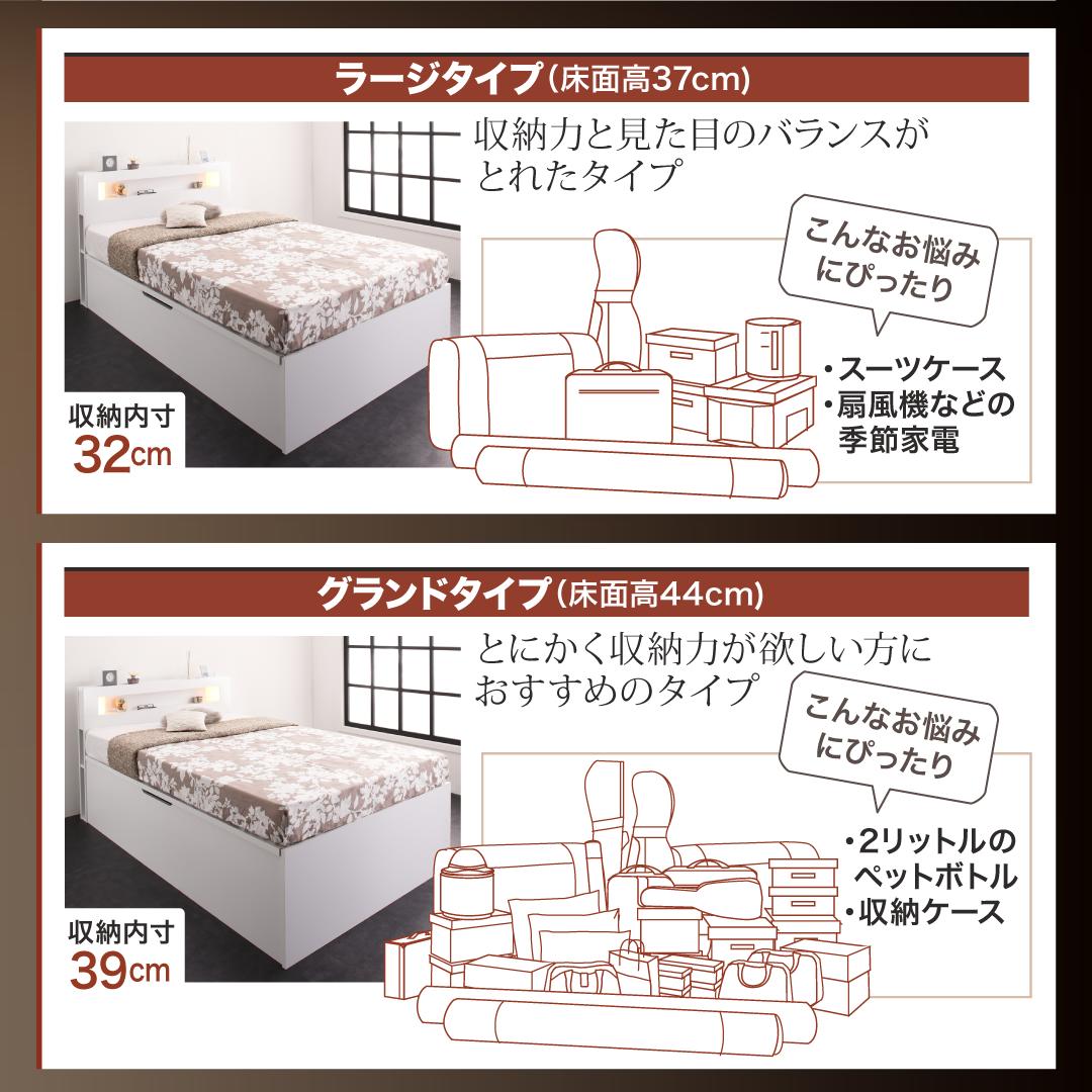 日本公式品 収納付きベッド シングルベッド セミダブルベッド 収納 収納付き 収納ベッド 大容量 ベッドフレームのみ 縦開き セミダブル 深さラージ 組立設置付