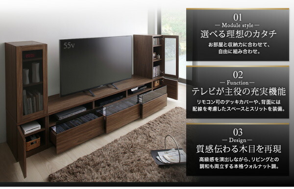 キャビネットが選べるテレビボードシリーズ 2点セット(テレビボード+