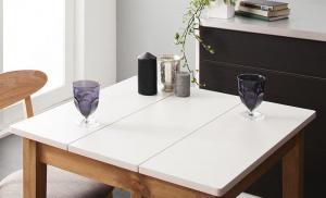 ダイニングテーブル ダイニング モダンデザインダイニングシリーズ ダイニングテーブル単品 ホワイト×ナチュラル W68 組立設置付