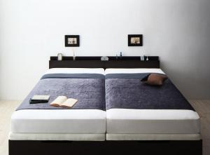 すのこベッド すのこ ベッド シングルベッド ベッドフレーム ベット 薄型スタンダードポケットコイルマットレス付き 縦開き ワイドK200 ラージ 組立設置付｜switch123123