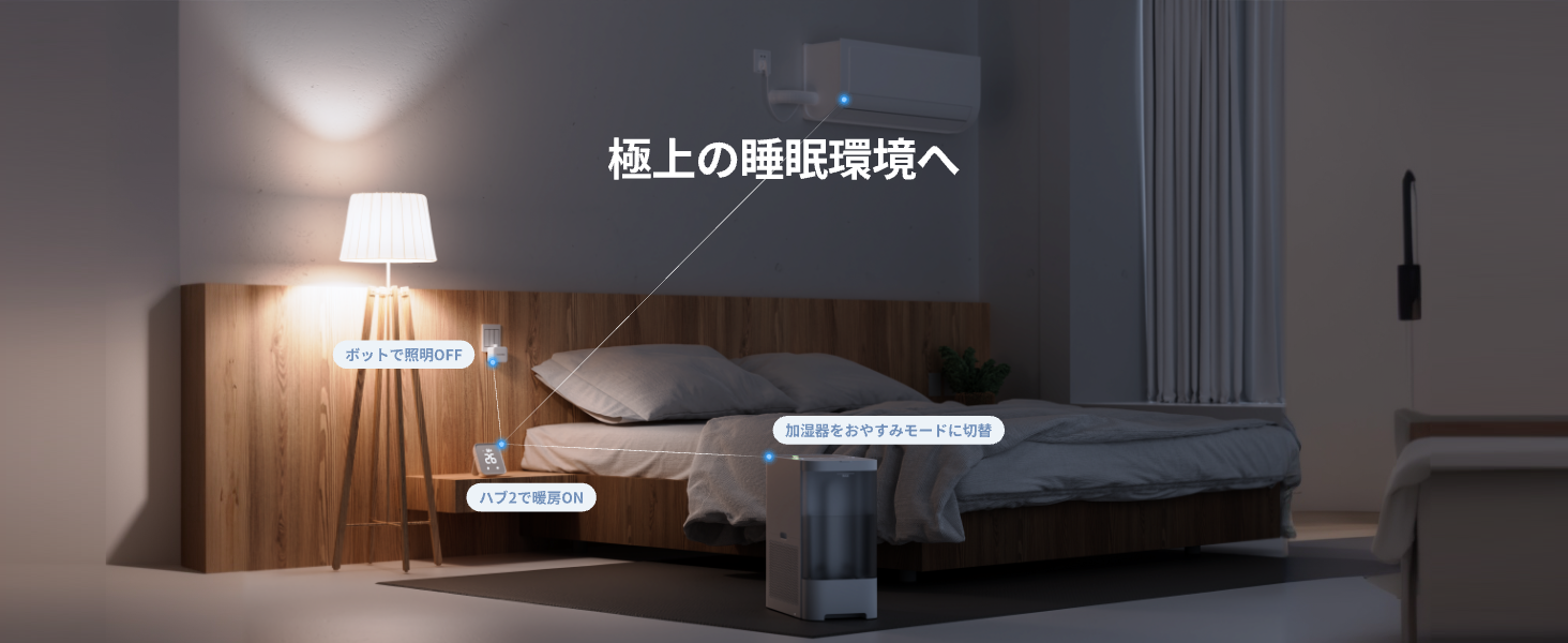 SwitchBot（スイッチボット） 気化式加湿器 大容量4.5L 21畳対応 18dB