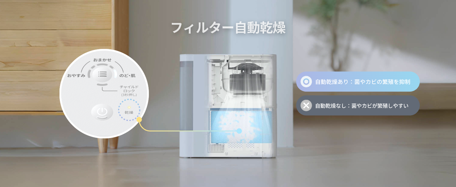 SwitchBot（スイッチボット） 気化式加湿器 大容量4.5L 21畳対応 18dB