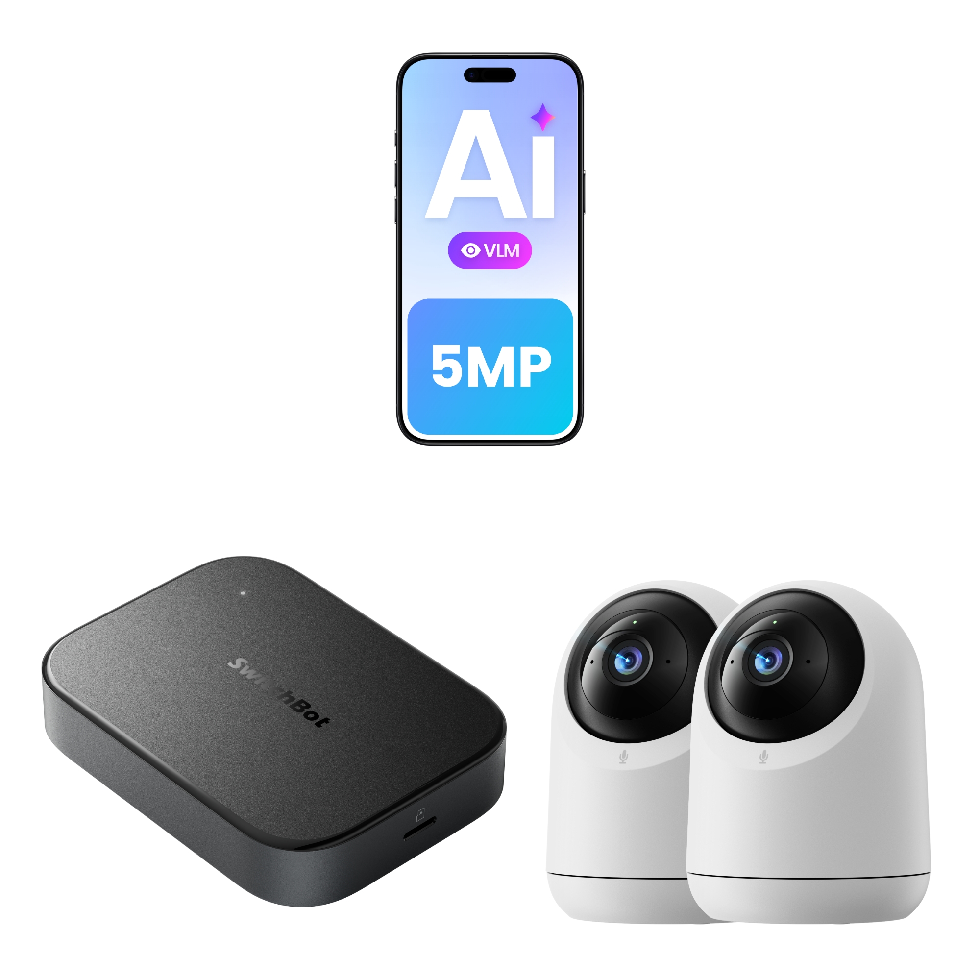 SwitchBot（スイッチボット） SwitchBot AI ハブ 見守りカメラPlus 5MP