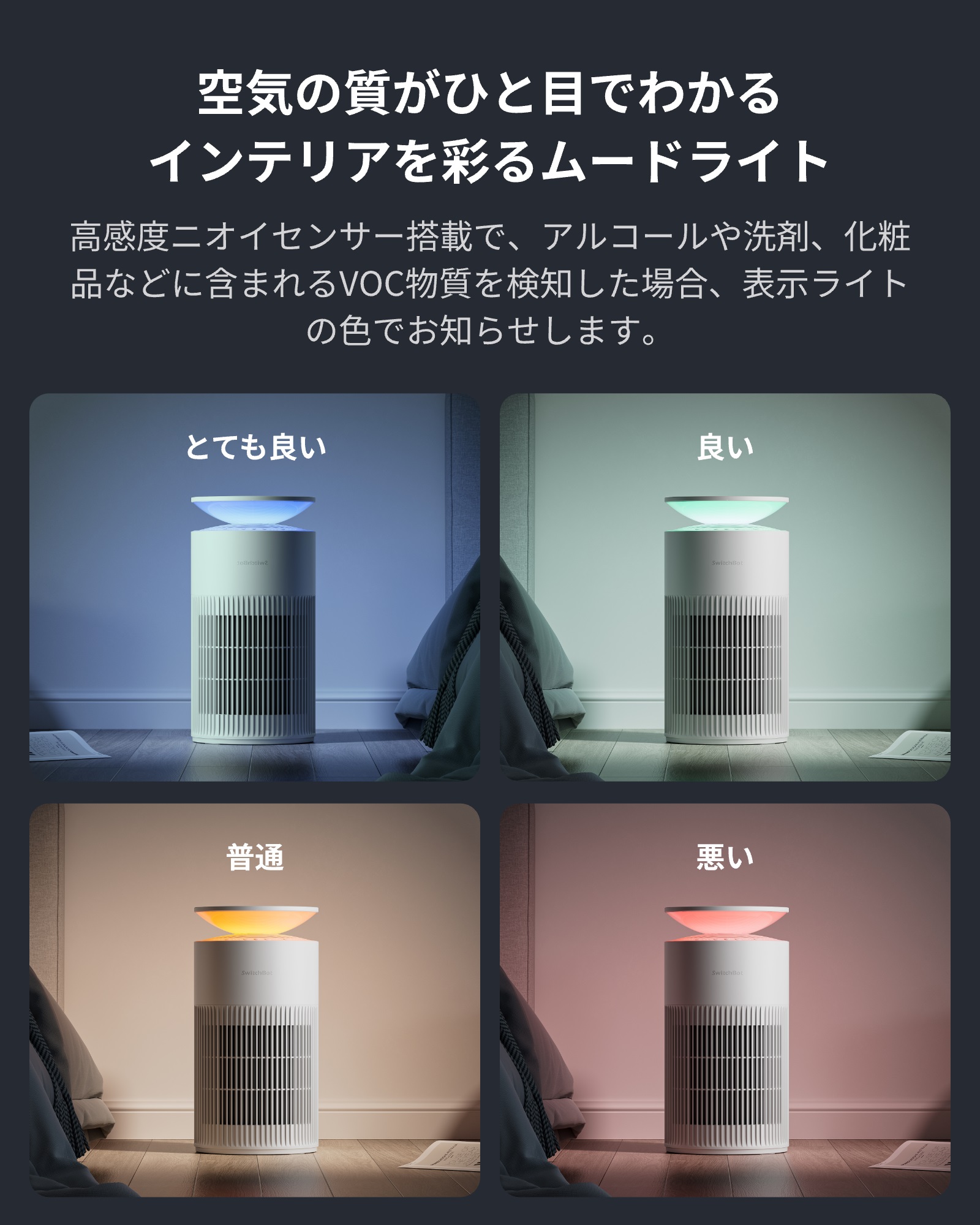 SwitchBot 空気清浄機 ペット 脱臭 静音 スイッチボット 25畳