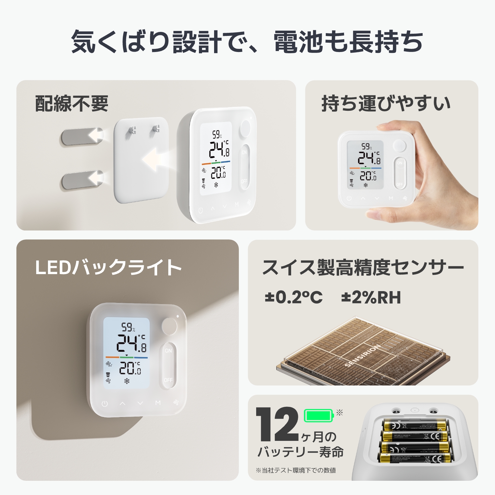 SwitchBot 温湿度管理パネル スイッチボット 温湿度計 人感センサー スマホで温度湿度管理 高精度 | SwitchBot | 07