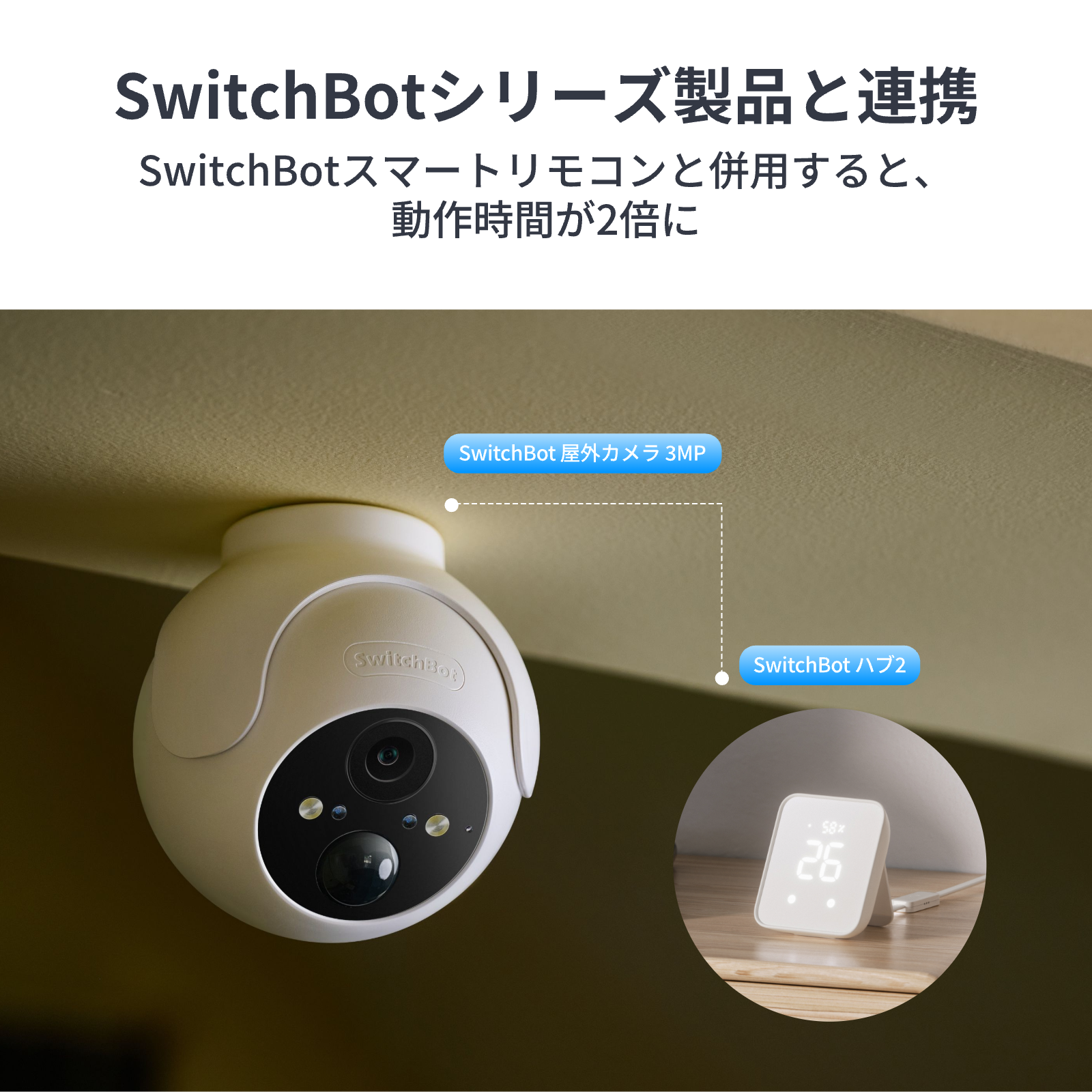 SwitchBot 防犯カメラ300万画素 屋外カメラ スイッチボット 音声