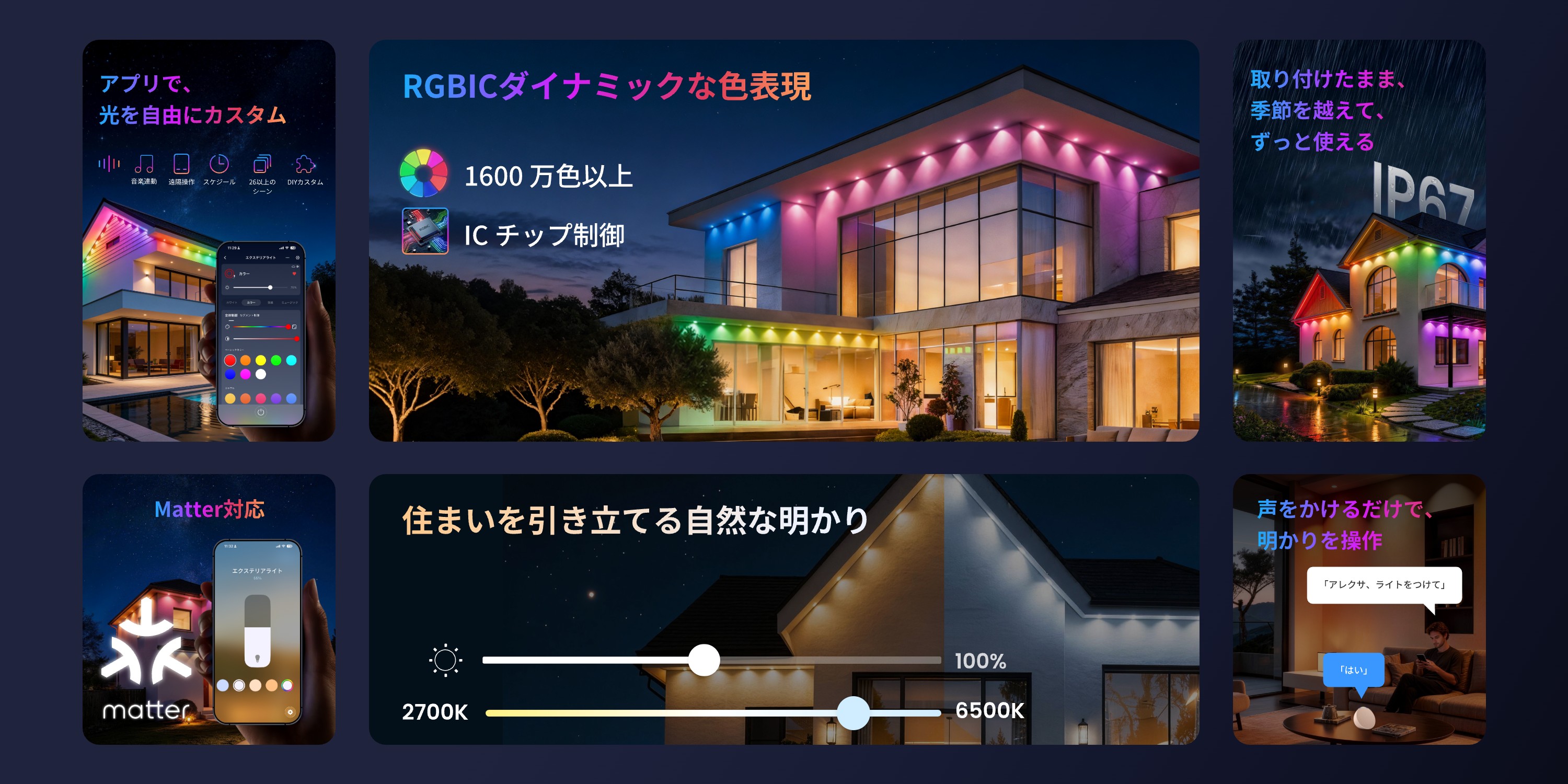 SwitchBot（スイッチボット） エクステリアライトRGBIC LEDテープ
