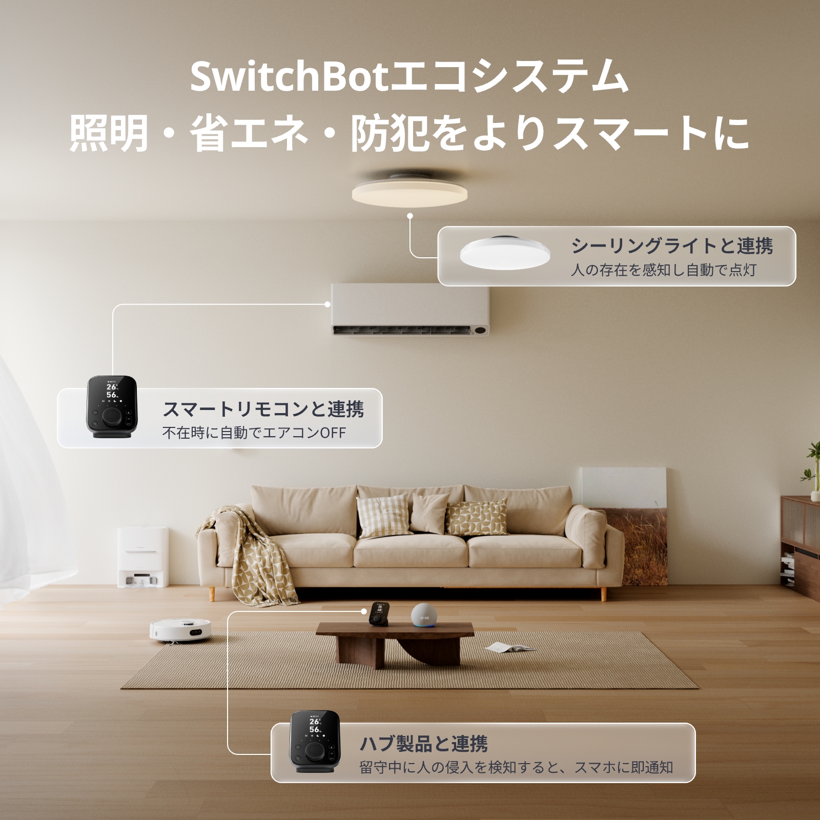 SwitchBot 人感センサーPro スイッチボット Alexa セキュリティ GoogleHome Siri LINEに対応 スマートホーム 遠隔対応 防犯対策 スマホ確認 アラート機能1年保証 | SwitchBot | 08