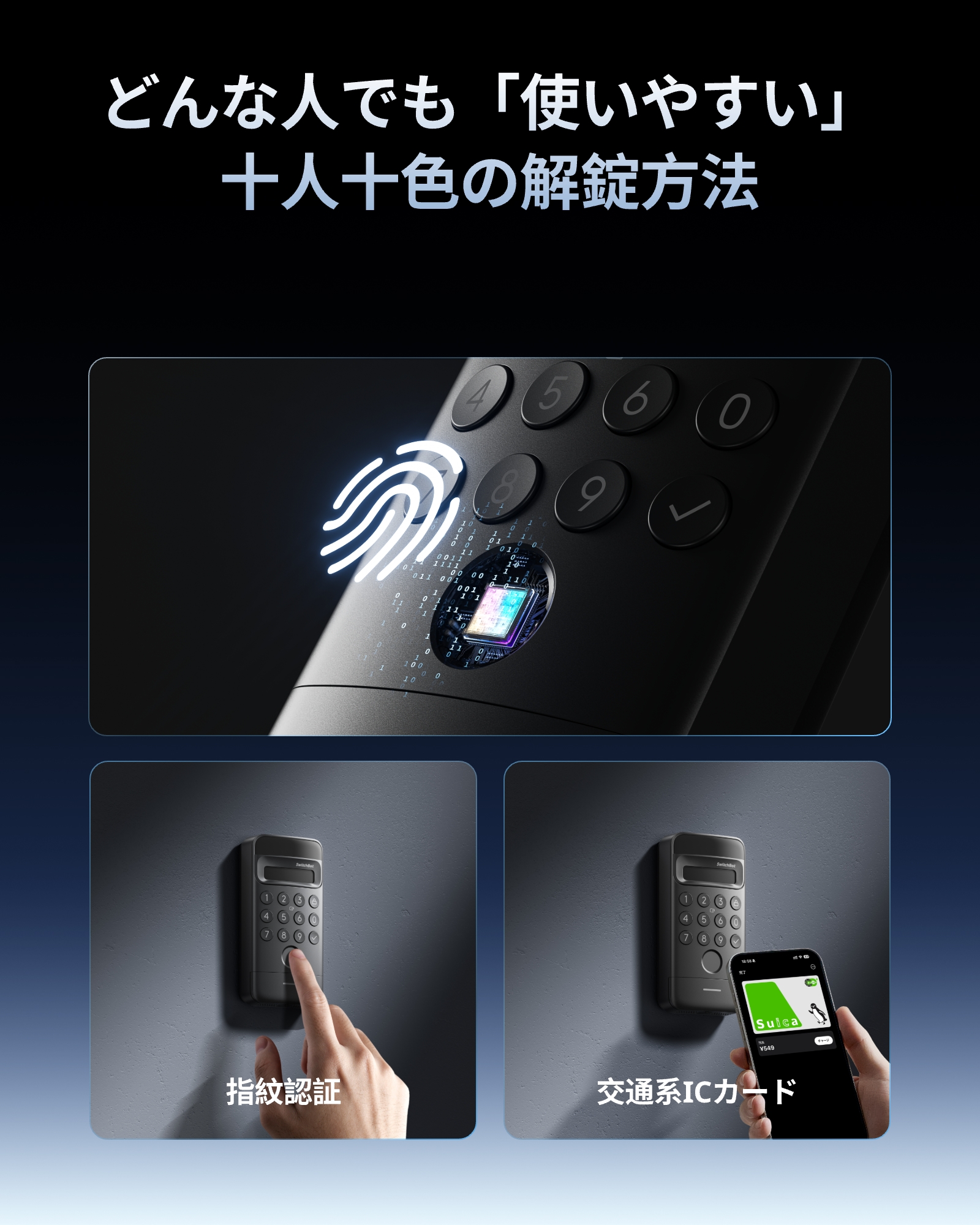 SwitchBot 顔認証パッド 指紋認証 暗証番号 スマートロック