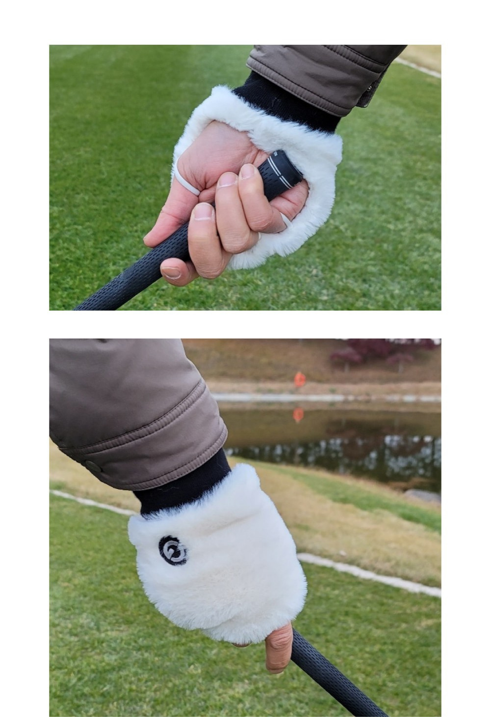 伸縮性エラスティックバンドで指にフィットするハンドウォーマー