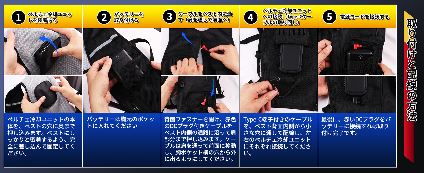 空調水冷服] ペルチェ ベスト 2025最新型のペルチェ素子技術搭載