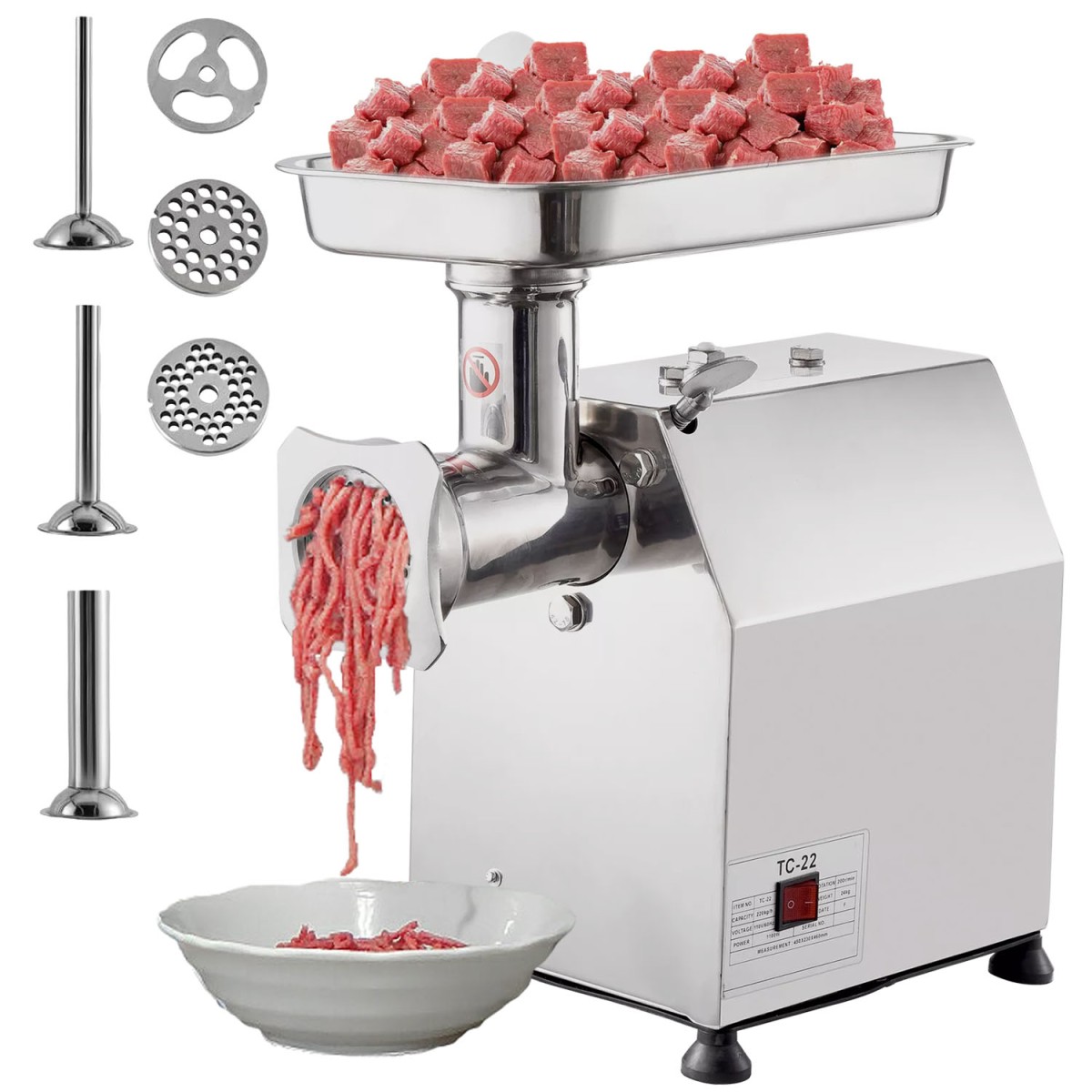 電動ミンサー 電動ひき肉器 304ステンレス 食用級 電動ミンチ機 肉挽き