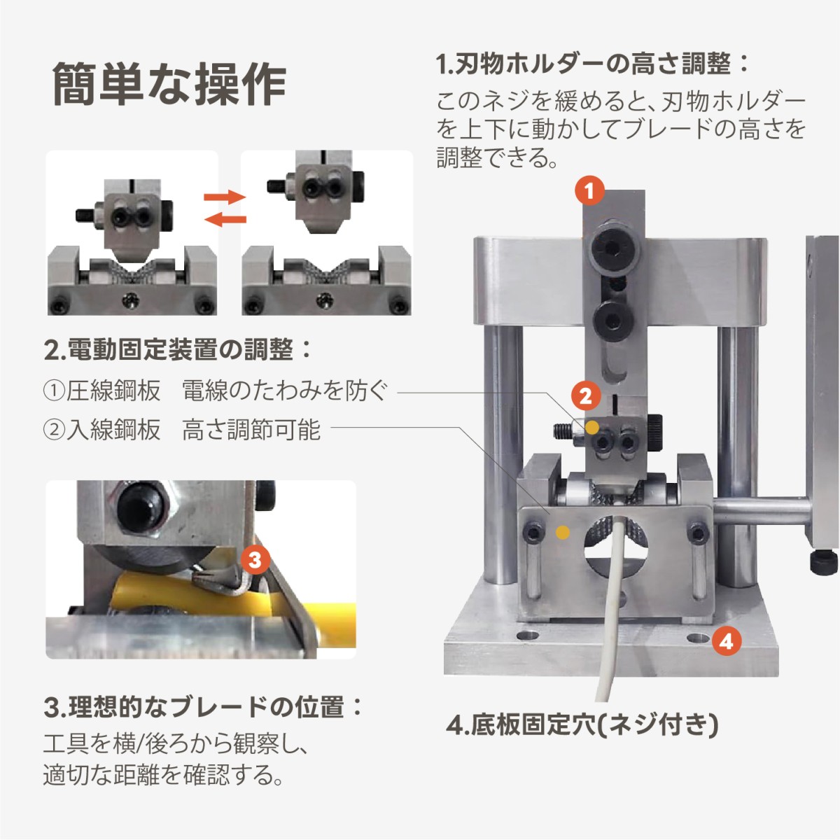 Kurflo剥線機 ワイヤーストリッパー Φ2-15mm 手動電線皮剥き機 手動 