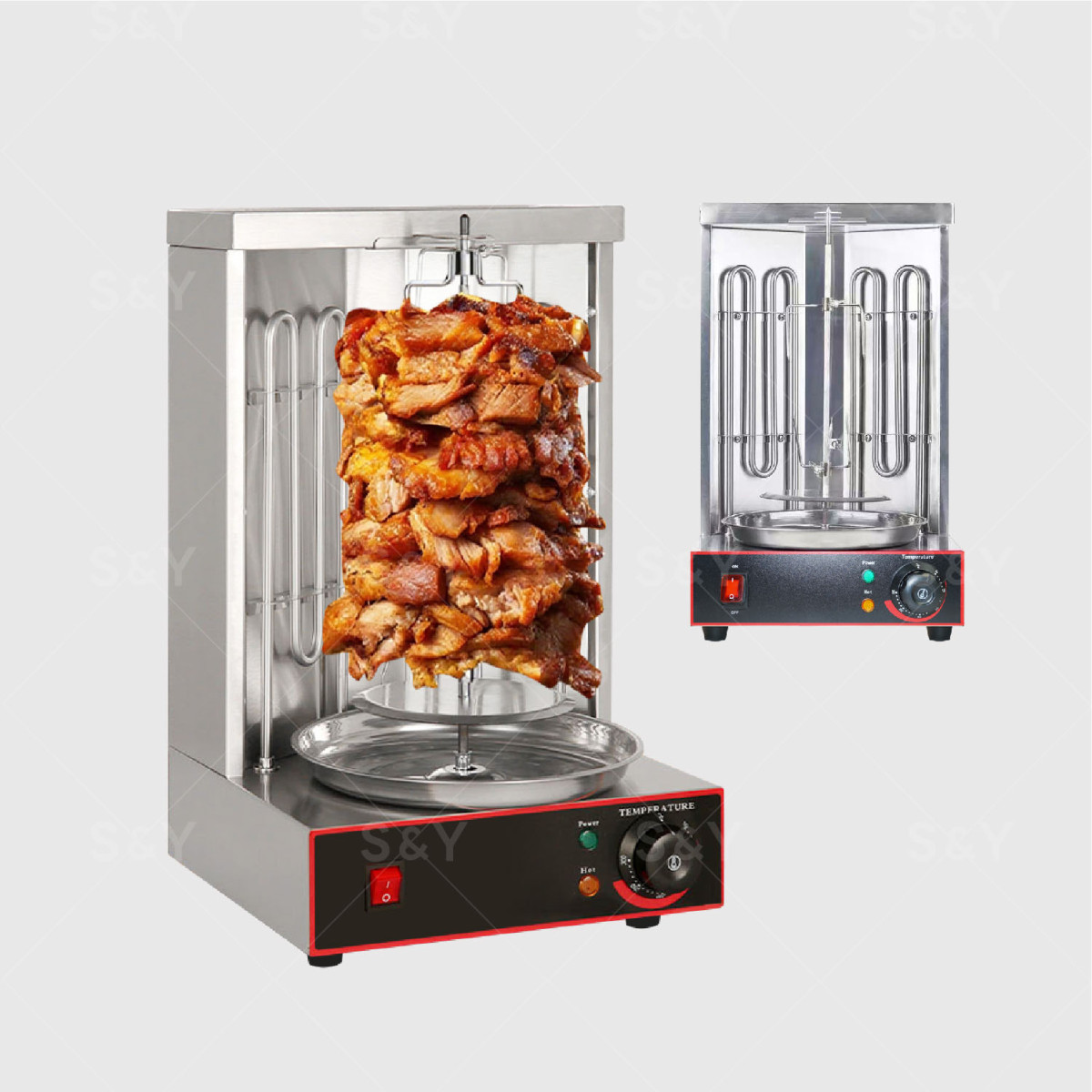 【新品】ケバブ グリル マシン4面 業務用 機械 kebab grill Kurflo業務用 縦型バーベキューマシン 自動回転式 中東スタイルケバブ