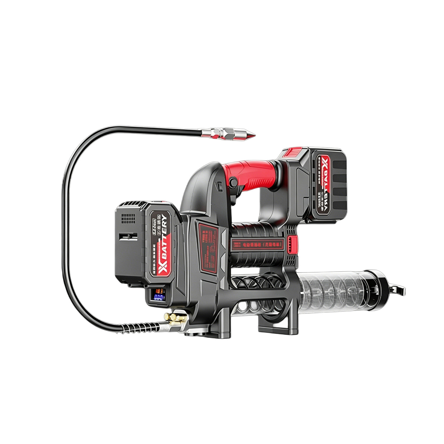 電動コードレスグリースガン 12000PSI高圧 充電式79800H/24v Kurflo 電動式グリースガン 12000PSI 24v充電式 高圧防爆チューブ