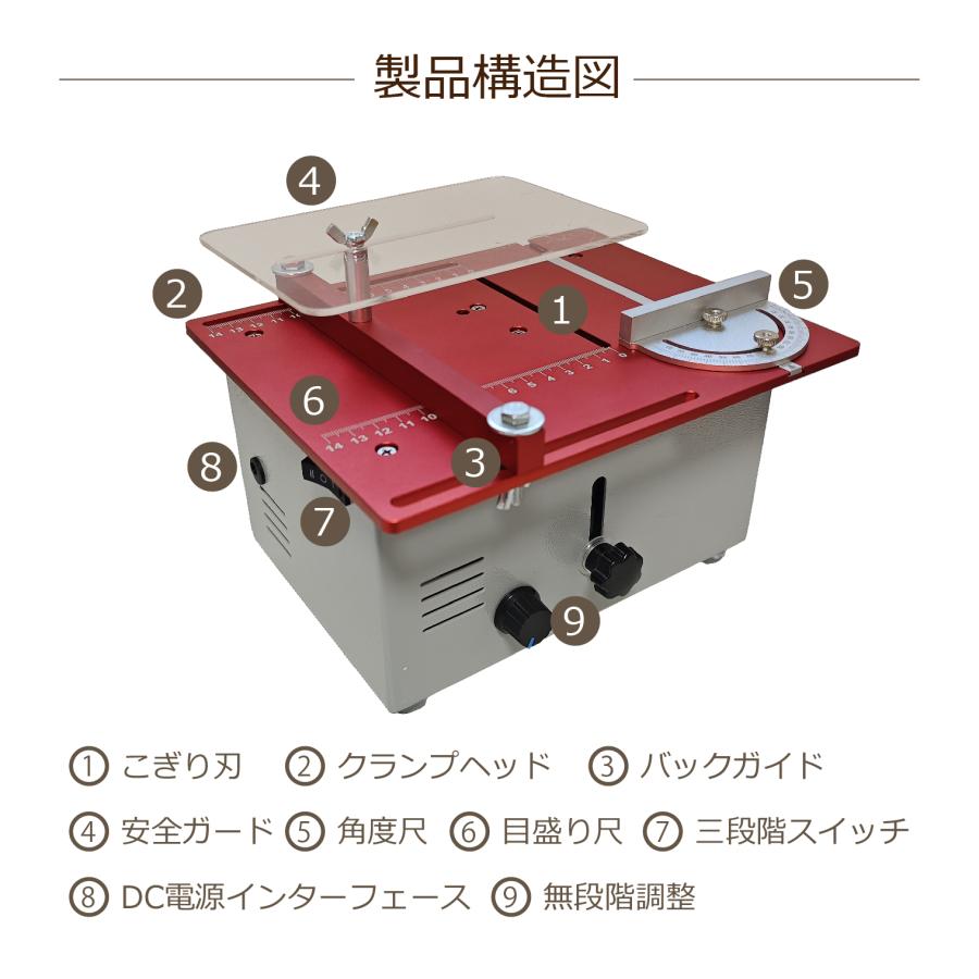 Kurfloミニテーブルソー 360W 卓上丸鋸盤 0-30mm鋸刃昇降 鋸刃4枚付き