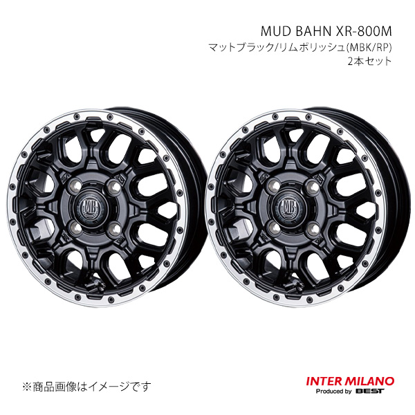 【15インチ 4H 100 4.5J +45】ムーヴ/ムーヴカスタム L175S/L185S 2006/10〜2010/12 ホイール2本 MUD BAHN XR-800M MBK/RP インターミラノ