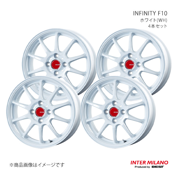 【14インチ 4H 100 4.5J +45】フレア ワゴン MM21S 2012/6〜2013/4 ホイール4本 INFINITY F10 ブラック/リムポリッシュ インターミラノ