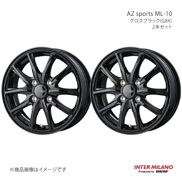 【14インチ 4H 100 5.0J +38】ホイール2本セット CLAIRE GZ10 グロスブラック(GBK) INTER MILANO/インターミラノ