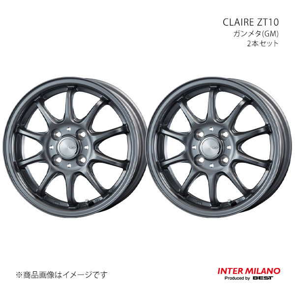 【14インチ 4H 100 5.0J +39】ホイール2本セット CLAIRE ZT10 ガンメタ(GM) INTER MILANO/インターミラノ
