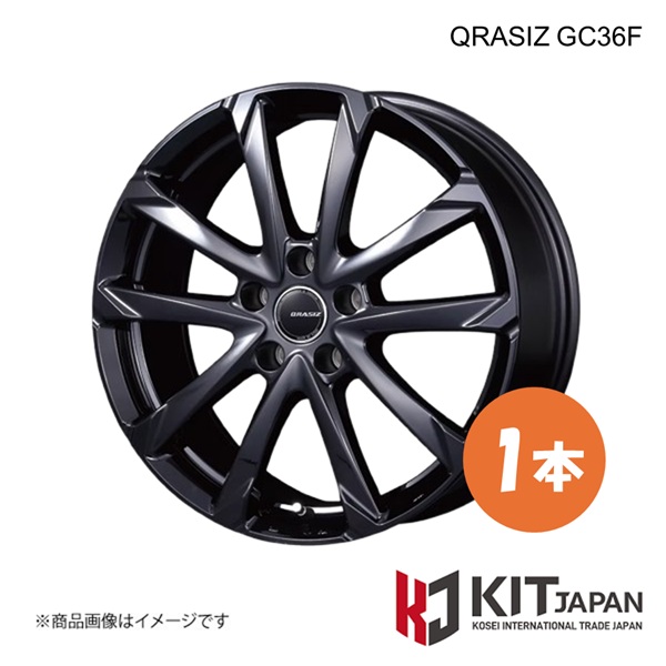 【14×4.5J 4-100 INSET45 GBK】粘土シズ GC36F 車輪 1本 KIT JAPAN ケイアイティ ジャパン QRASIZ GC36F 品番:QGC400B 車、バイク、自転車-アルミホイール-タイヤ、ホイール