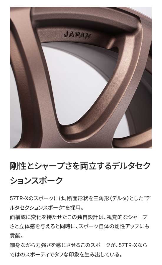 【18インチ 5H127 9J +0】アルミホイール2本セット グラムライツ 57TR-X 6YZ RAYS/レイズ 品番:585389000816YZ×2の画像