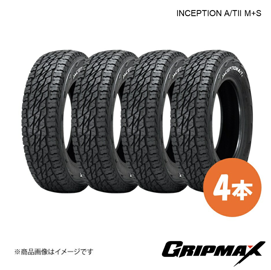 185R14C 102/100Q RWL タイヤ 4本 レイズドホワイトレター INCEPTION A/TII M+S 185 14 GRIPMAX/グリップマックス