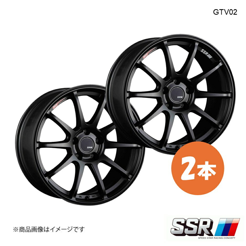 18×8.0J 5-114.3 INSET35 フラットブラック SSR GTV02 ホイール 2本 クラウン GRS214 アスリートS