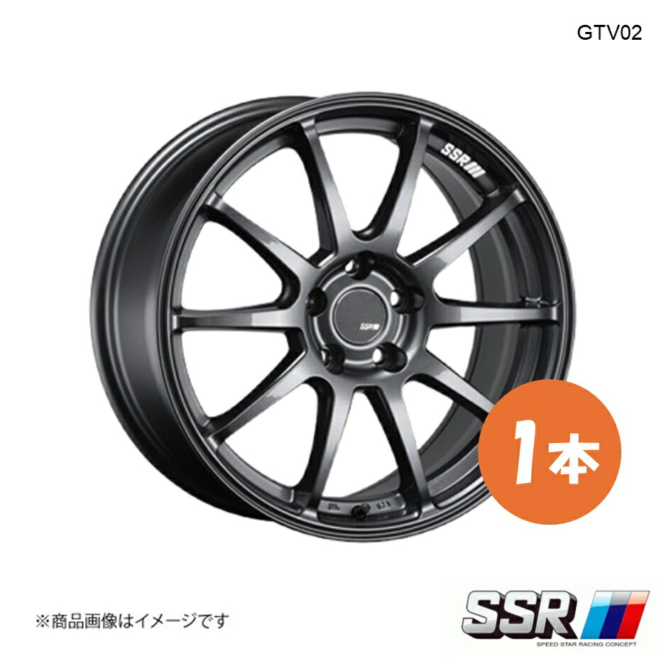 18×7.5J 5-114.3 INSET53 グラファイトガンメタ SSR GTV02 ホイール 1