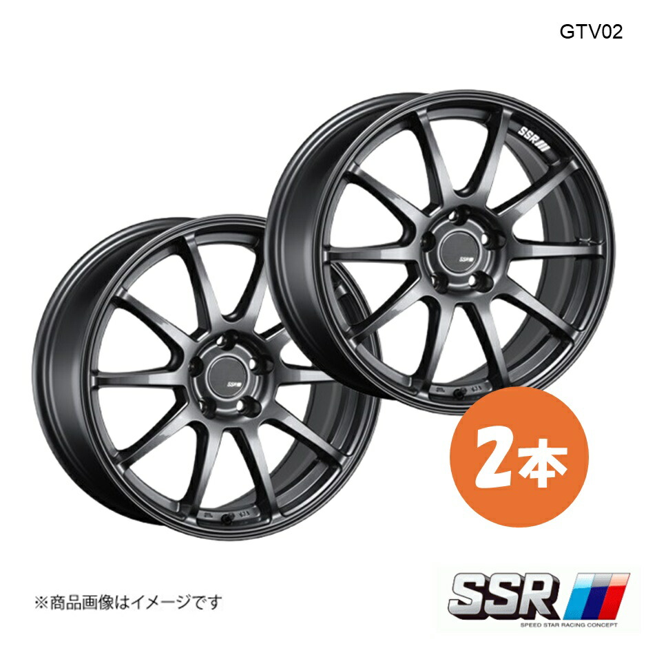 19×8.5J 5-114.3 INSET38 グラファイトガンメタ SSR GTV02 ホイール 2