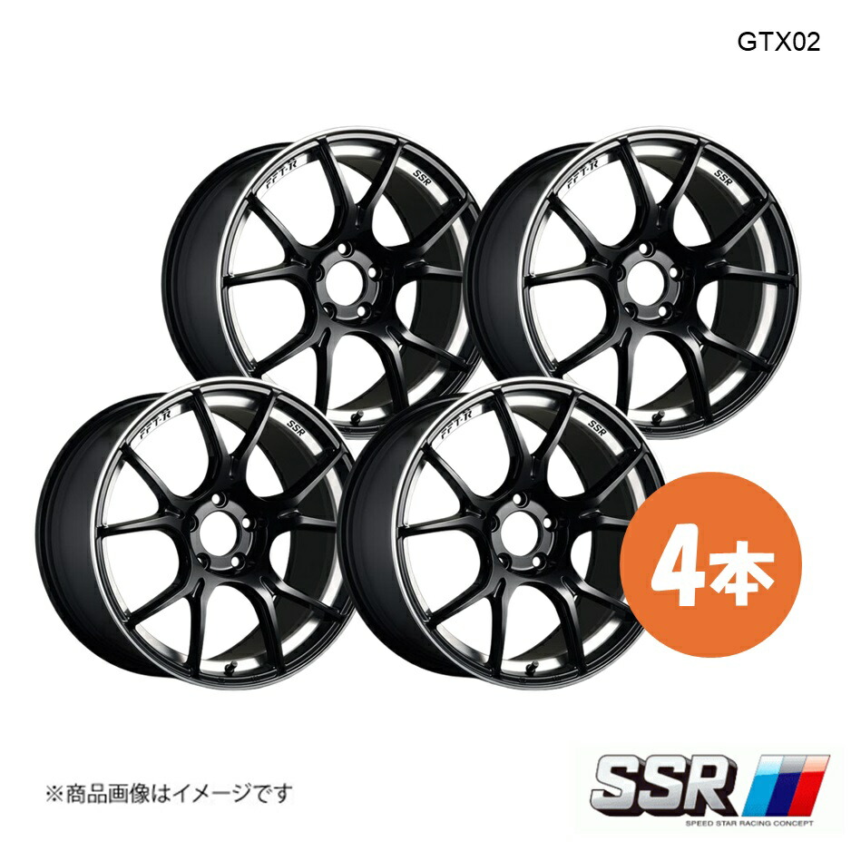 19×8.5J 5-114.3 INSET38 グロスブラック SSR GTX02 ホイール 4本