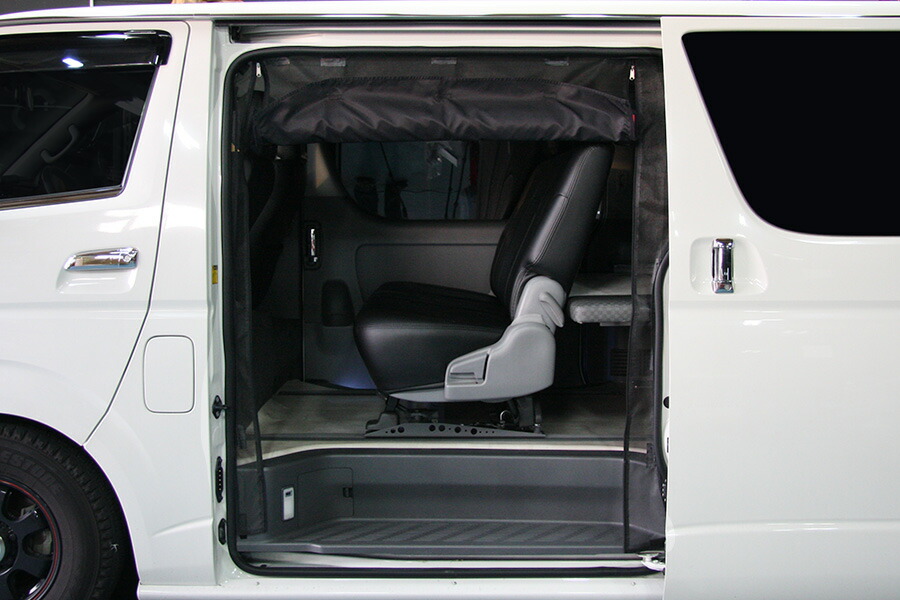 ハイエース 200系 ミドルルーフ用虫除け 防虫ネット サイド1面(左 助手