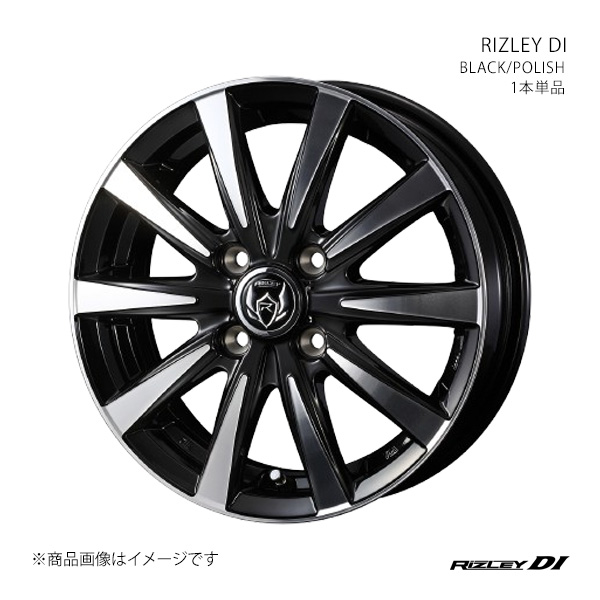 【14インチ 4H 100 5.5J +38】ホイール1本単品 RIZLEY ライツレー BLACK/POLISH 0040495