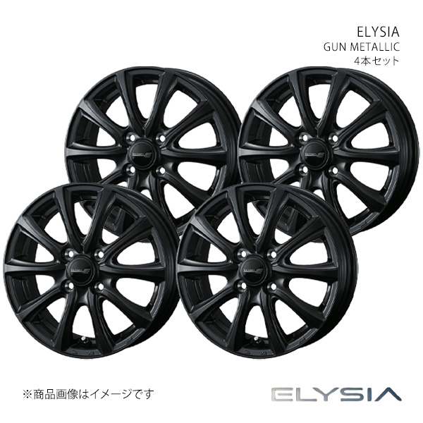 【15インチ 4H 100 4.5J +45】ホイール4本セット ELYSIA エリシア GUN METALLIC 0042421×4