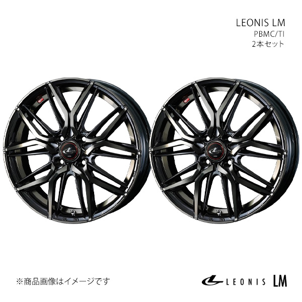 14インチ 4H 100 4.5J +45】ホイール2本セット LEONIS レオニス PBMC/TI