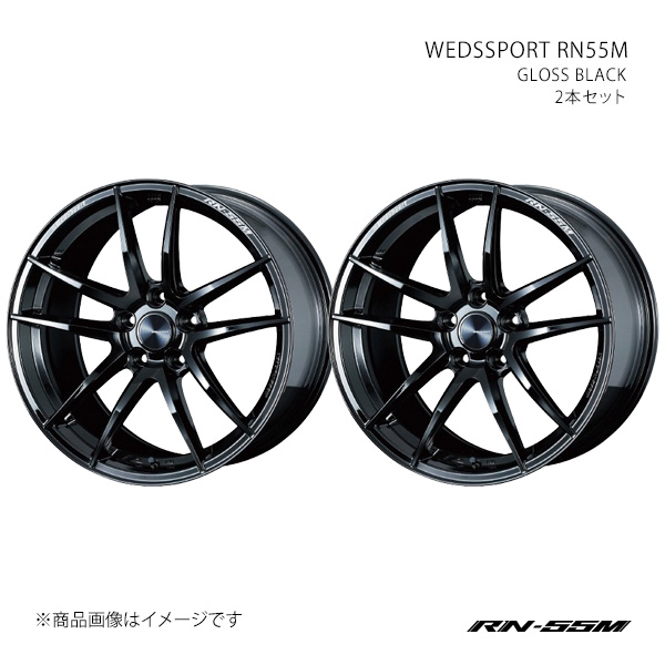 WEDS - 【18in 5H 114.3 9.5J +38】車輪2本仕掛ける SPORT ウェッズ運動競技 GLOSS BLACK 0072968×2 タイヤ、ホイール-車、バイク、自転車