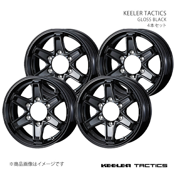 【16インチ 6H 139.7 6.5J +38】ホイール4本セット KEELER キーラー GLOSS BLACK 0039725×4