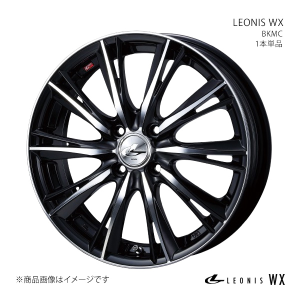 【15インチ 4H 100 4.5J +45】ホイール1本単品 LEONIS レオニス BKMC 0033860