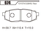 ACRE アクレ ブレーキパッド スーパーファイター リア 86 ZN6 GT/GT-Limited/86Racing 674｜syarakuin-shop｜02