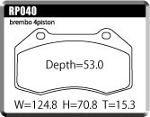 ACRE アクレ ブレーキパッド PC3200(競技専用) フロント FIAT ABARTH Punto 1.4 TURBO RP040