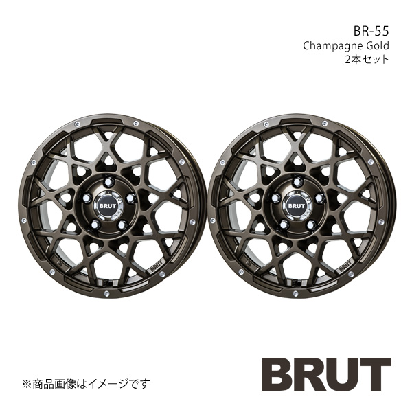 BRUT ブルート BR-55 デリカD：5 CV系 軽銀銀輪2本仕かける【16×6.5J 5-114.3 +35 三鞭酒ゴールド】TRISTAR トライスター