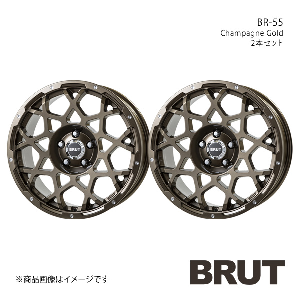 BRUT ブルート BR 55 アウトランダーPHEV GN系 アルミホイール2本セット【18×8.0J 5 114.3 +40 シャンパンゴールド】TRISTAR トライスター :brut qq e f2 h 175s:車楽院